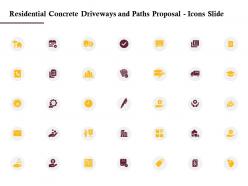 Residential concrete driveways and paths proposal icons slide ppt powerpoint summary