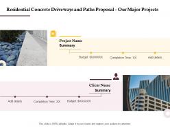 Residential concrete driveways and paths proposal our major projects ppt powerpoint file