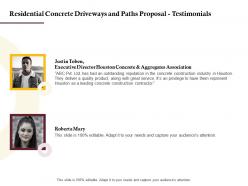 Residential concrete driveways and paths proposal testimonials ppt powerpoint file show