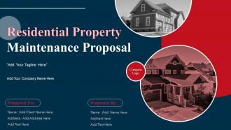 Residential Property Maintenance Proposal Powerpoint Presentation Slides