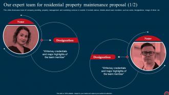 Residential Property Maintenance Proposal Powerpoint Presentation Slides Informative Template