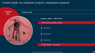 Residential Property Maintenance Proposal Powerpoint Presentation Slides Graphical Template