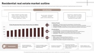 Residential Real Estate Market Outline Housing And Property Industry Report IR SS V