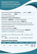 Residential rent form with depositary reciept presentation report infographic ppt pdf document