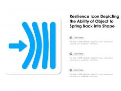 Resilience icon depicting the ability of object to spring back into shape