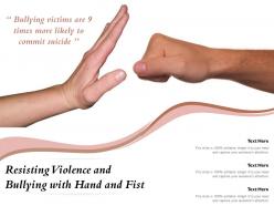 Resisting violence and bullying with hand and fist