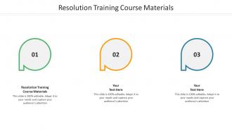 Resolution training course materials ppt powerpoint presentation gallery show cpb