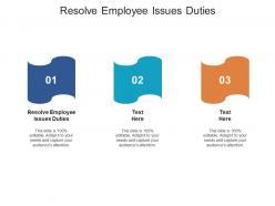 Resolve employee issues duties ppt powerpoint presentation outline design ideas cpb