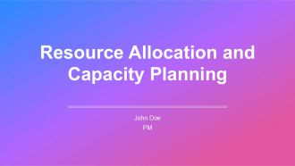 Resource Allocation And Capacity Planning For Portfolio PPT Demonstration AT