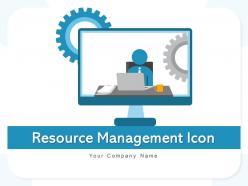 Resource management icon financial production gear arrow information technology