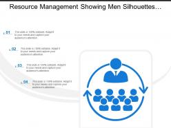 Resource management showing men silhouettes with circular arrows
