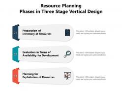 Resource planning phases in three stage vertical design