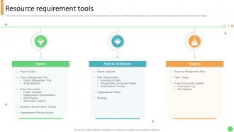 Resource Requirement Tools Technology Development Project Planning