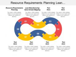 Resource requirements planning lean manufacturing value stream mapping cpb