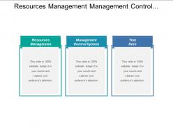 Resources management management control system cultural transformation management