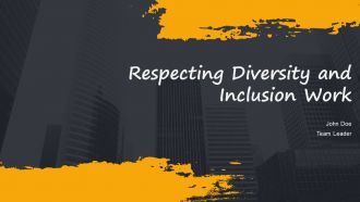 Respecting Diversity And Inclusion Work PPT Template AT
