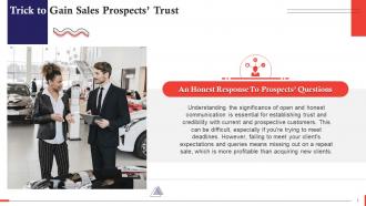 Respond Honestly To Sales Prospects Questions To Gain Trust Training Ppt