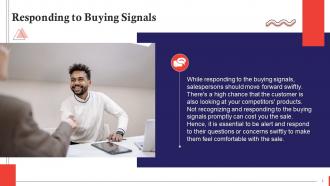 Responding To Customer Buying Signals Training Ppt