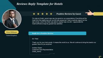Responding To Hotel Positive And Negative Reviews Training Ppt Editable Slides