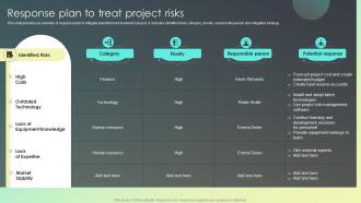 Response Plan To Treat Project Risks Strategies For Effective Risk Mitigation