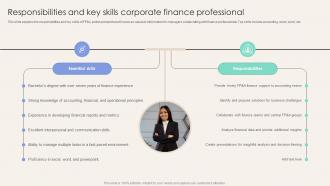 Responsibilities And Key Skills Corporate Finance Corporate Finance Mastery Maximizing FIN SS