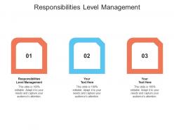 Responsibilities level management ppt powerpoint presentation styles portrait cpb