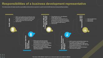 Responsibilities Of A Business Development Representative Overview Of Business Development Ideas