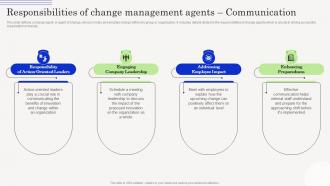Responsibilities Of Change Management Agents Communication Change Management Agents CM SS
