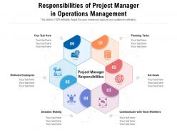 Responsibilities of project manager in operations management