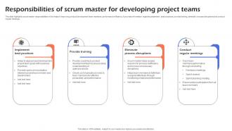 Responsibilities Of Scrum Master For Developing Project Teams