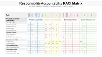 Responsibility accountability raci matrix