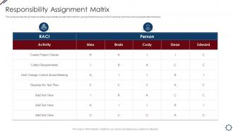 Responsibility Assignment Matrix Project Management Professional Tools