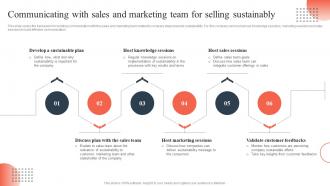 Responsible Marketing Communicating With Sales And Marketing Team For Selling Sustainably