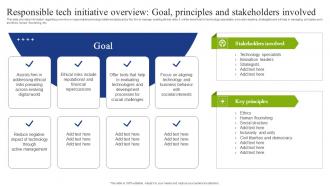 Responsible Tech Initiative Overview Goal Playbook To Mitigate Negative Of Technology