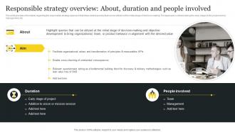 Responsible Tech Playbook To Leverage Responsible Strategy Overview About Duration And People