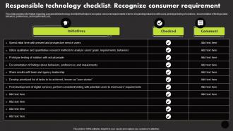 Responsible Technology Checklist Recognize Consumer Manage Technology Interaction With Society Playbook