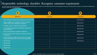 Responsible Technology Checklist Utilizing Technology Responsible By Product Developer Playbook