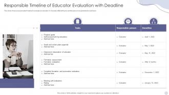 Responsible Timeline Of Educator Evaluation With Deadline