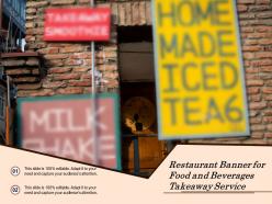 Restaurant banner for food and beverages takeaway service