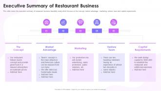 Restaurant Business Feasibility Study Templates For Different