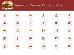 Restaurant busrestaurant business plan icon slide ppt model clipart
