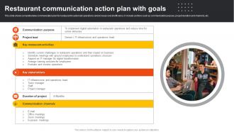 Restaurant Communication Action Plan With Goals