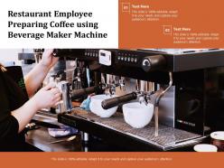 Restaurant Employee Preparing Coffee Using Beverage Maker Machine