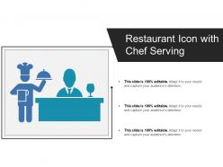 Restaurant icon with chef serving