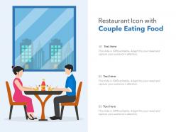 Restaurant icon with couple eating food