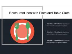 Restaurant icon with plate and table cloth