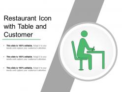 Restaurant icon with table and customer