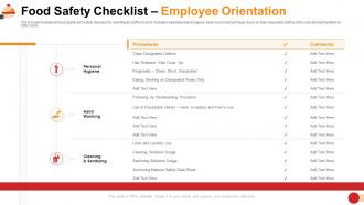 Restaurant management system food safety checklist employee orientation