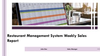 Restaurant Management System Weekly Sales Report PPT Sample AT
