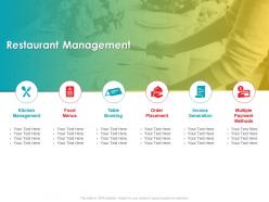 Restaurant management table booking ppt powerpoint presentation slides outline